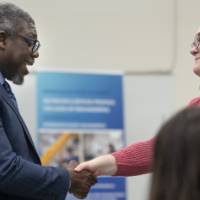 Dean Ogundipe talking during reception 9